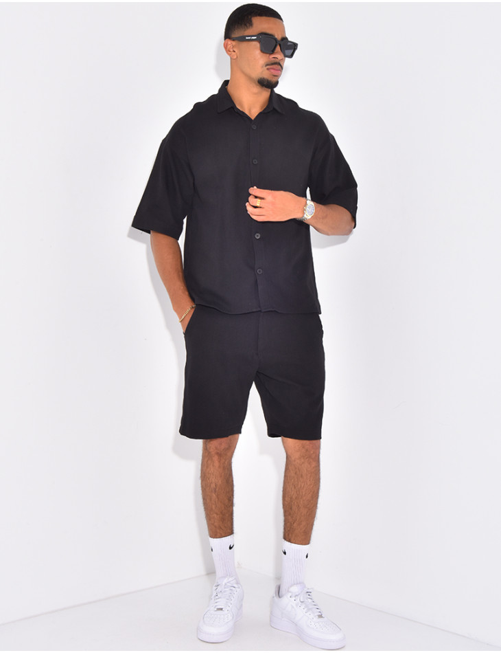 Ensemble texturé short et chemise