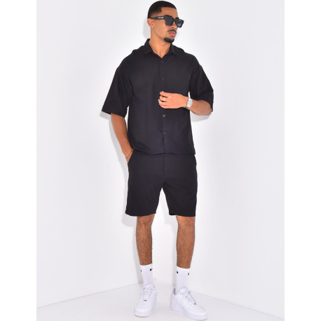 Ensemble texturé short et chemise