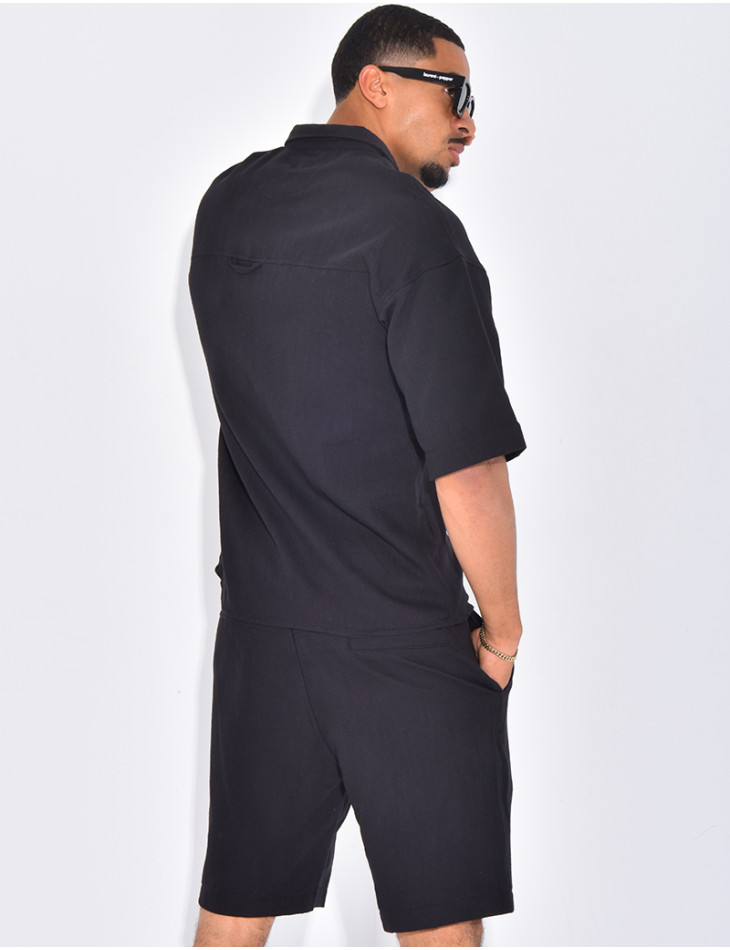Ensemble texturé short et chemise
