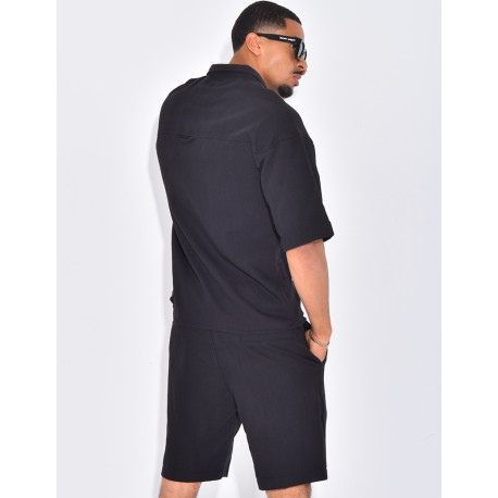 Ensemble texturé short et chemise