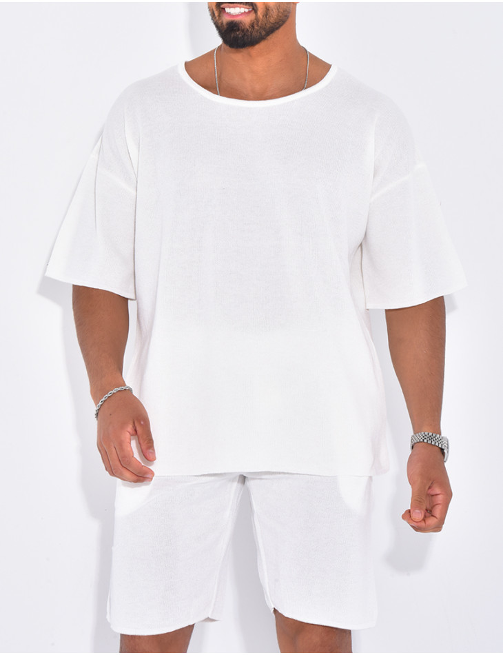 Ensemble short et t-shirt col rond