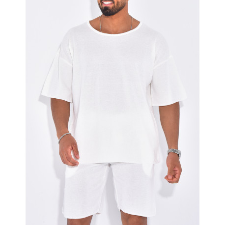 Ensemble short et t-shirt col rond