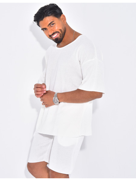 Ensemble short et t-shirt col rond