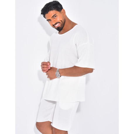 Ensemble short et t-shirt col rond