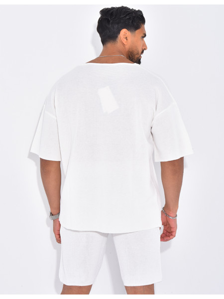 Ensemble short et t-shirt col rond