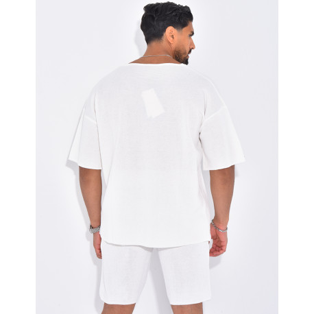 Ensemble short et t-shirt col rond