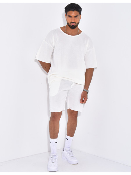 Ensemble short et t-shirt col rond