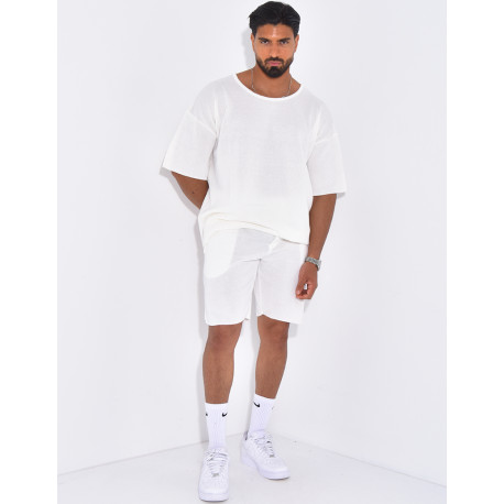 Ensemble short et t-shirt col rond