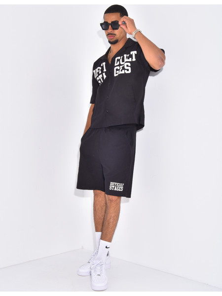 Ensemble en lin short et chemise "Difficult Stages"