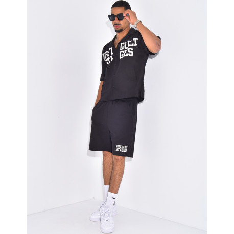 Ensemble en lin short et chemise "Difficult Stages"