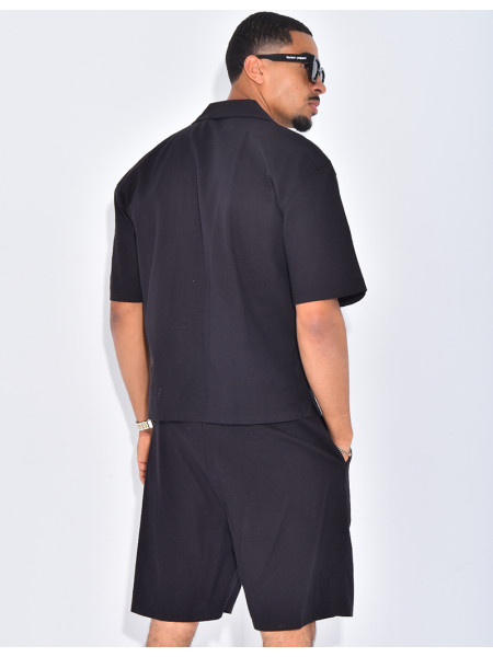 Ensemble en lin short et chemise "Difficult Stages"