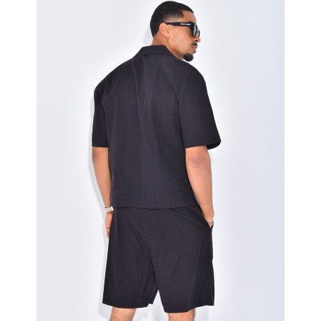 Ensemble en lin short et chemise "Difficult Stages"