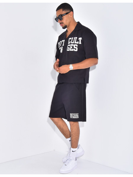 Ensemble en lin short et chemise "Difficult Stages"