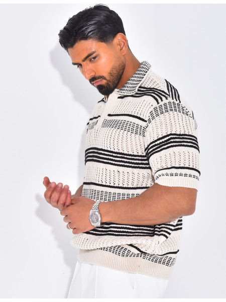 Polo en maille à rayures