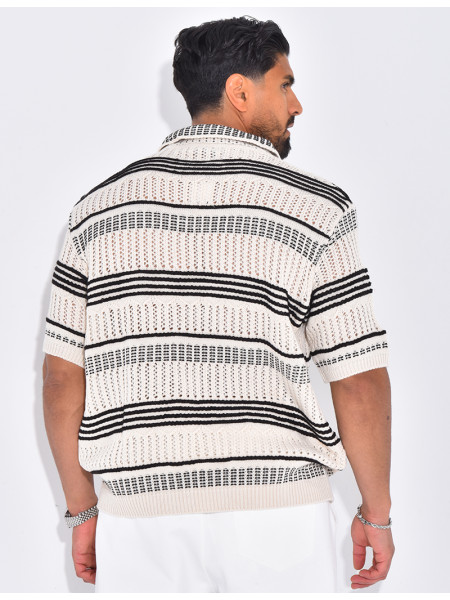Polo en maille à rayures