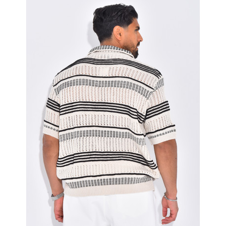 Polo en maille à rayures