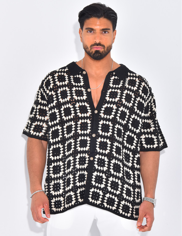 Chemise ajourée à motifs