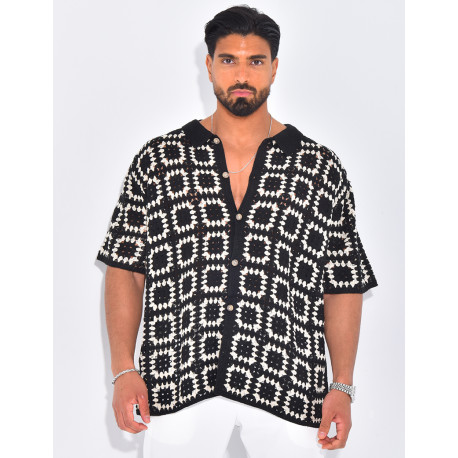 Chemise ajourée à motifs