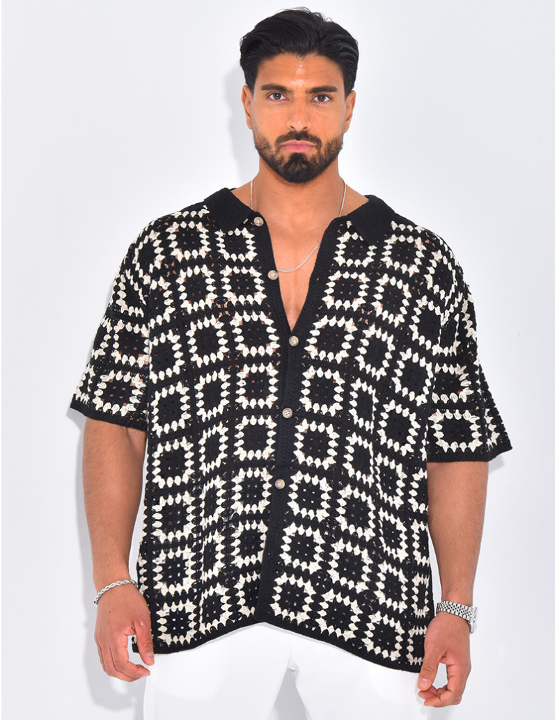 Chemise ajourée à motifs