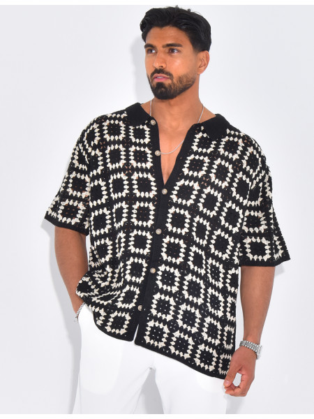 Chemise ajourée à motifs