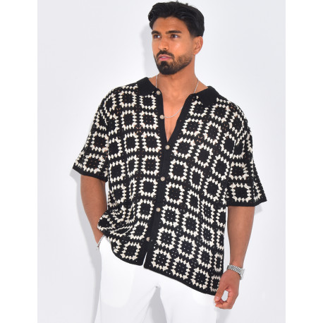 Chemise ajourée à motifs