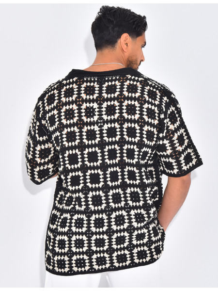 Chemise ajourée à motifs