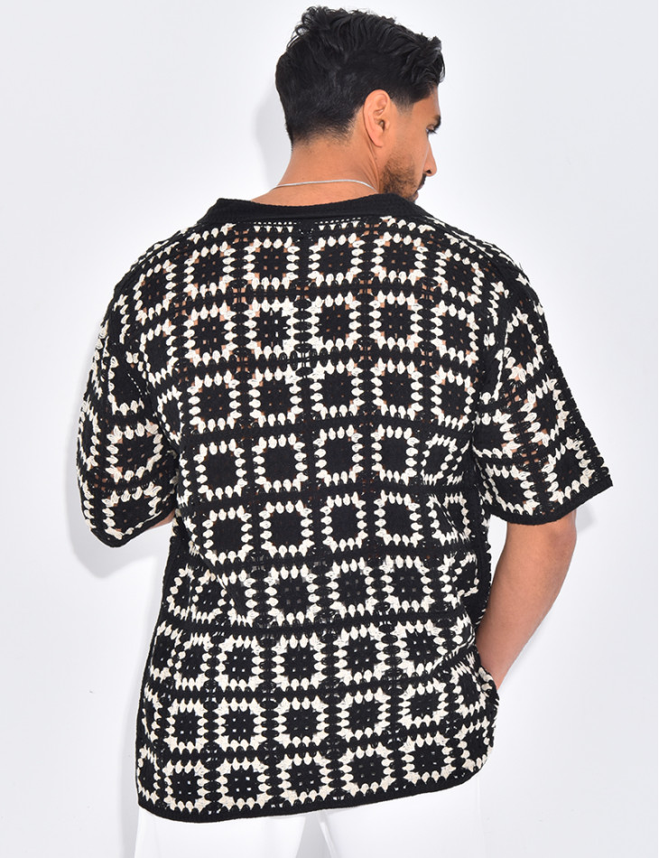 Chemise ajourée à motifs