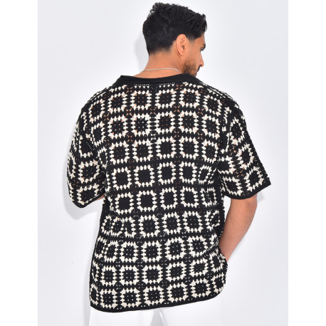 Chemise ajourée à motifs