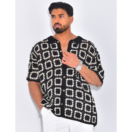 Chemise ajourée à motifs