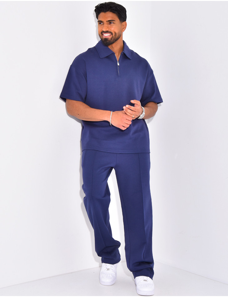 Ensemble pantalon et polo à trèfle brodé