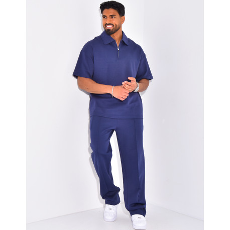 Ensemble pantalon et polo à trèfle brodé