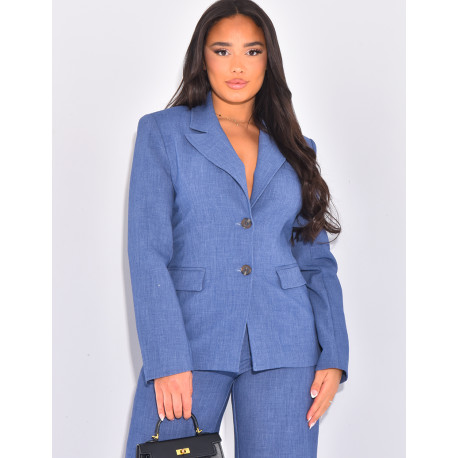 Slim-fit, structured suit jacket