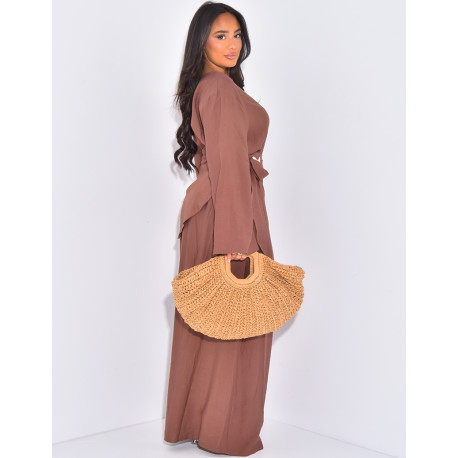 Ensemble jupe à broche étoile de mer et top manches longues