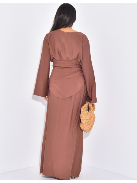 Ensemble jupe à broche étoile de mer et top manches longues