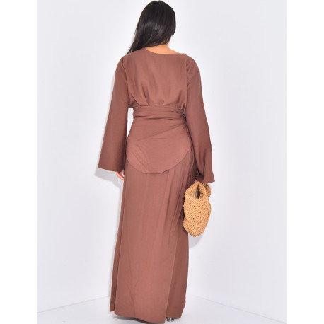 Ensemble jupe à broche étoile de mer et top manches longues