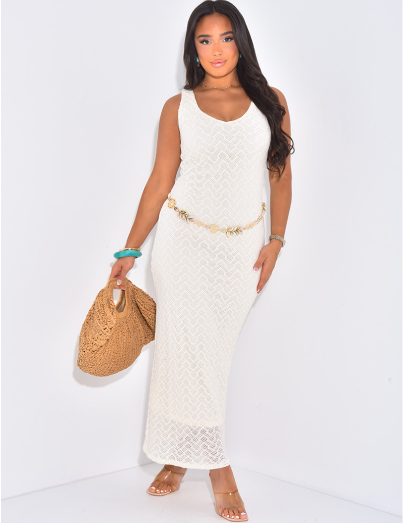 Robe longue sans manche en...