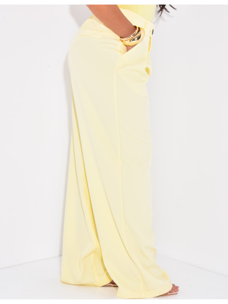 Pantalon de tailleur à pinces coupe large