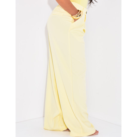 Pantalon de tailleur à pinces coupe large