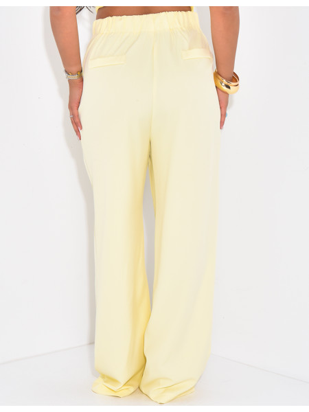 Pantalon de tailleur à pinces coupe large