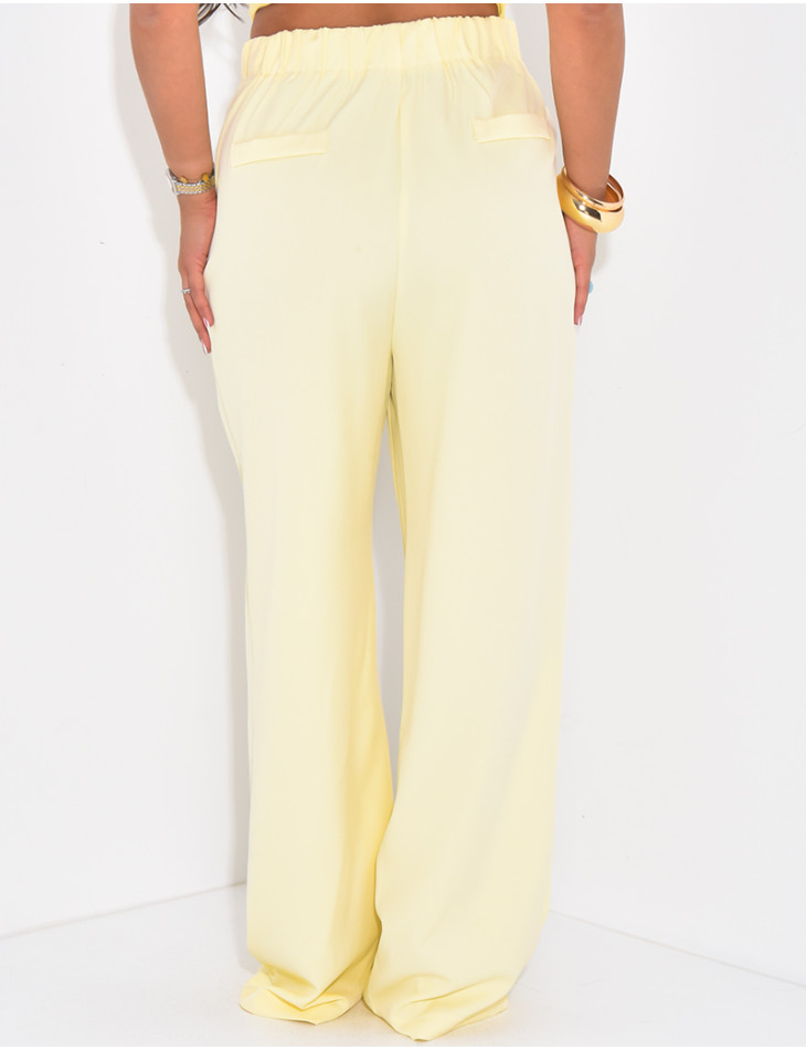 Pantalon de tailleur à pinces coupe large