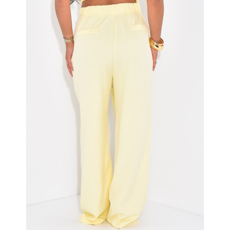 Pantalon de tailleur à pinces coupe large