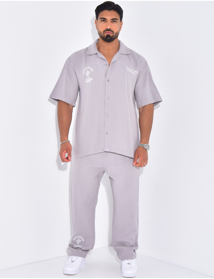 Ensemble texturé pantalon et chemise