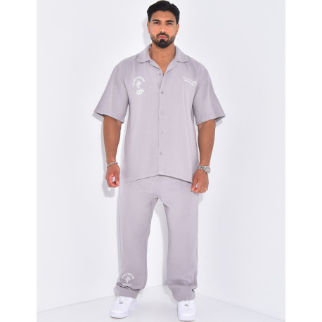 Ensemble texturé pantalon et chemise