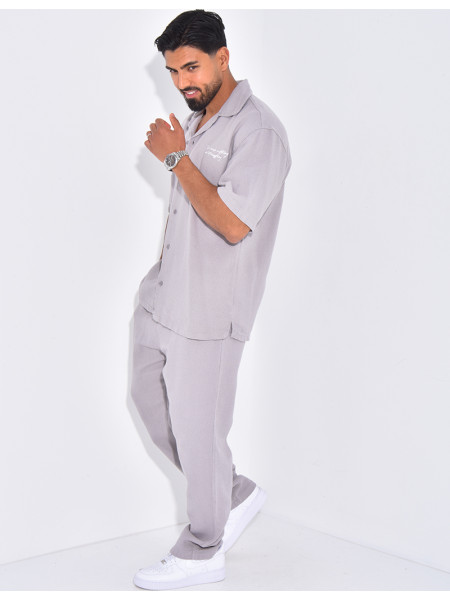 Ensemble texturé pantalon et chemise