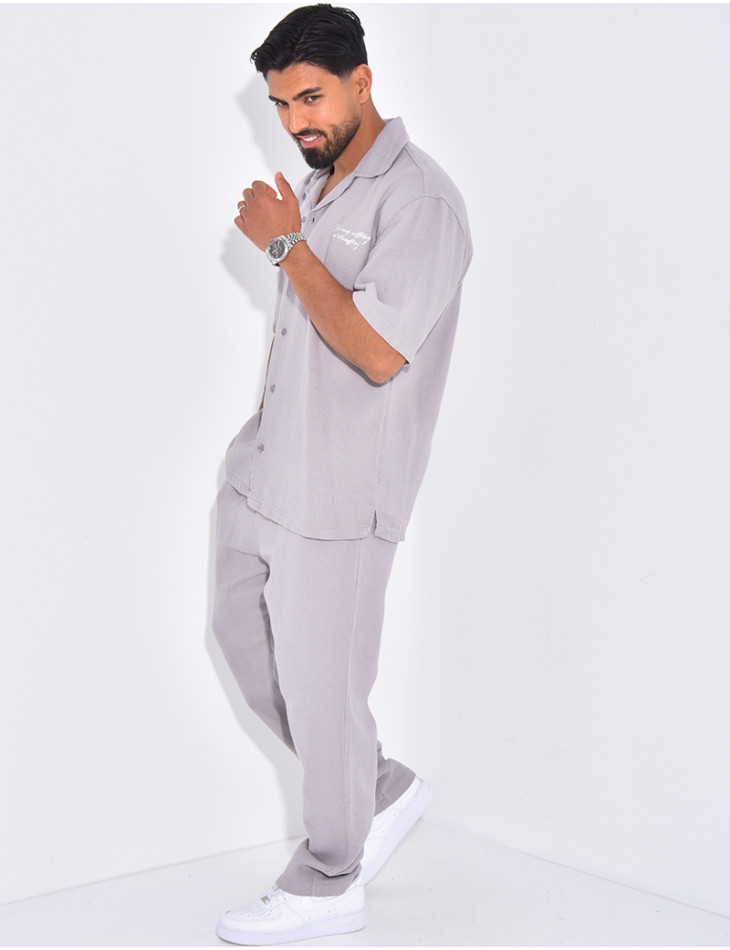 Ensemble texturé pantalon et chemise