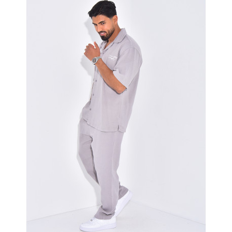 Ensemble texturé pantalon et chemise