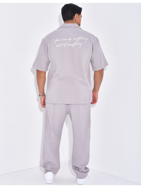 Ensemble texturé pantalon et chemise