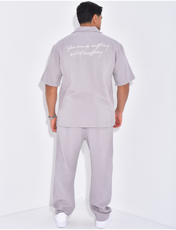 Ensemble texturé pantalon et chemise