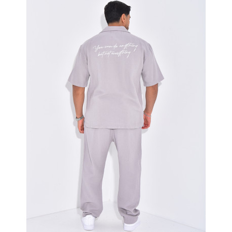 Ensemble texturé pantalon et chemise