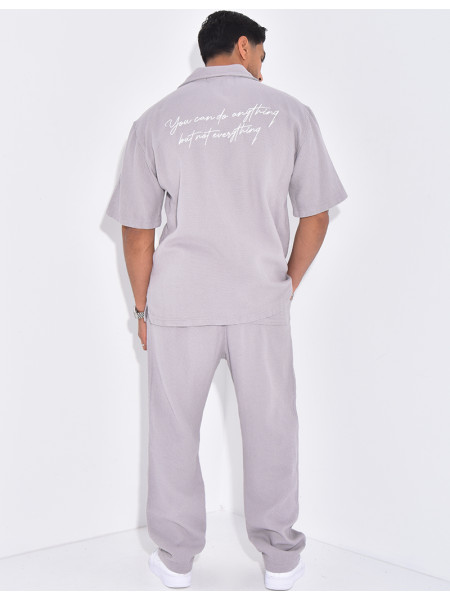 Ensemble texturé pantalon et chemise
